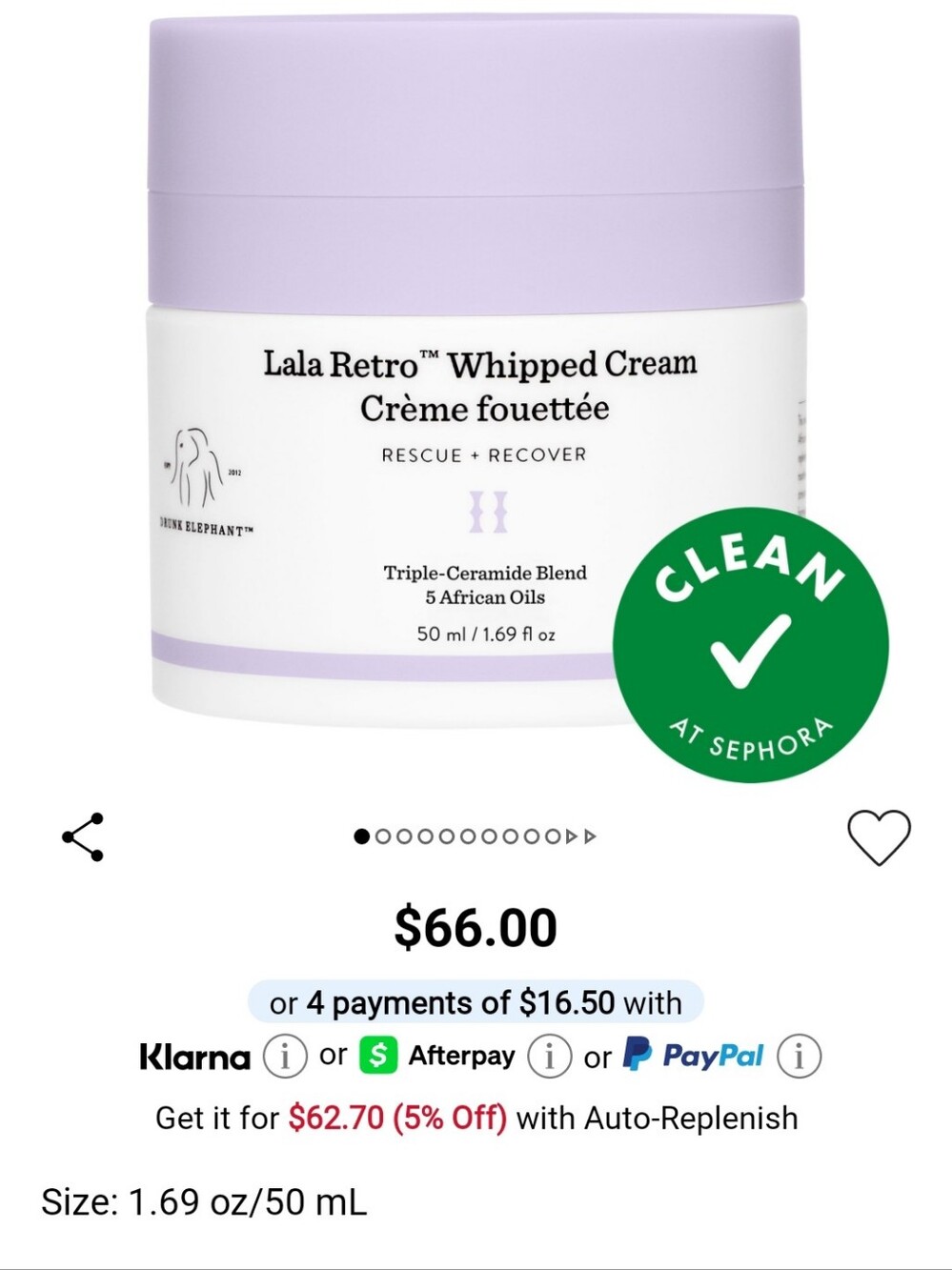 NIB DRUNK ELEPHANT LALA RETRO NOURISHING WHIPPED MOISTURIZER - Picture 3 of 11